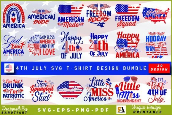4th of July SVG T-shirt Design Bundle: Graphics & Crafts