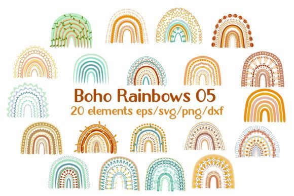 Boho Rainbow Graphics & Illustrations