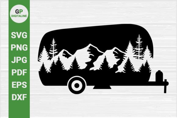 Camper, Forest, Mountain SVG: Nature Illustrations & Graphics