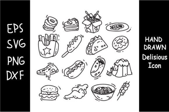 Delicious Icon Set Handrawn Illustration Graphics