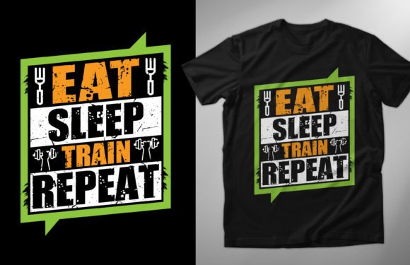 Eat Sleep Train Repeat Graphics & T-Shirt Designs