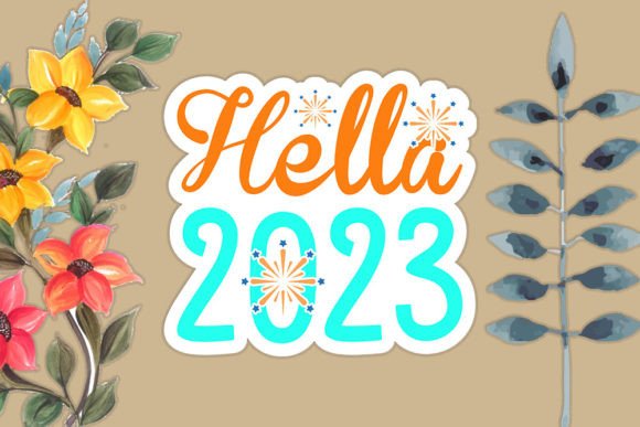 Happy New Year Sticker Design: Graphics for Local Crafts & Branding