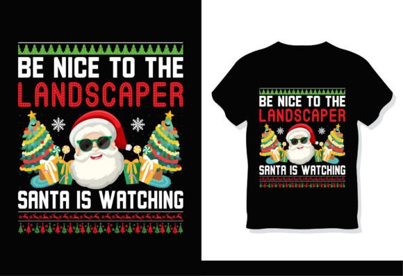 Landscaper Santa Christmas T-Shirt Graphics