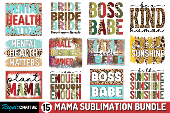 Mama Sublimation Bundle: Graphics for Crafts That Sell