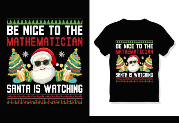 Mathematician Santa Christmas T-Shirt Graphics