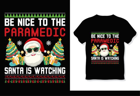 Paramedic Santa Christmas T-Shirt Graphics