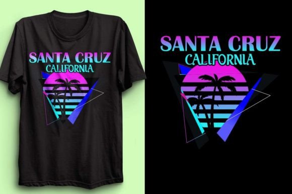 Retro Neon Santa Cruz Graphics & T-Shirt Designs