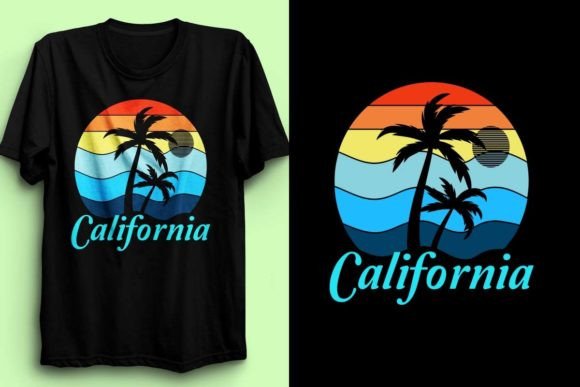 Sun Set California Graphics & T-Shirt Designs