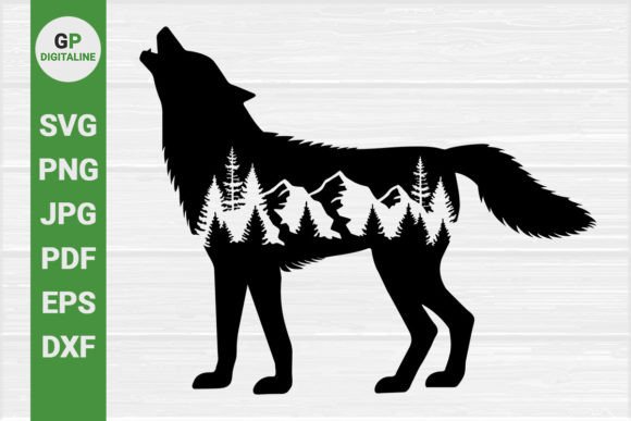 Wolf Howls, Forest and Mountain SVG: Nature Illustrations for Local Branding